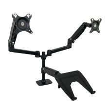 Adjustable Invision 2 PC Dual Laptop Holder Notebook Stand Three Monitor Arm Mount Desk with Laptop